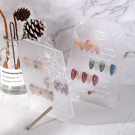 Printed Rose Nail Art Work Nail Piece Display Board