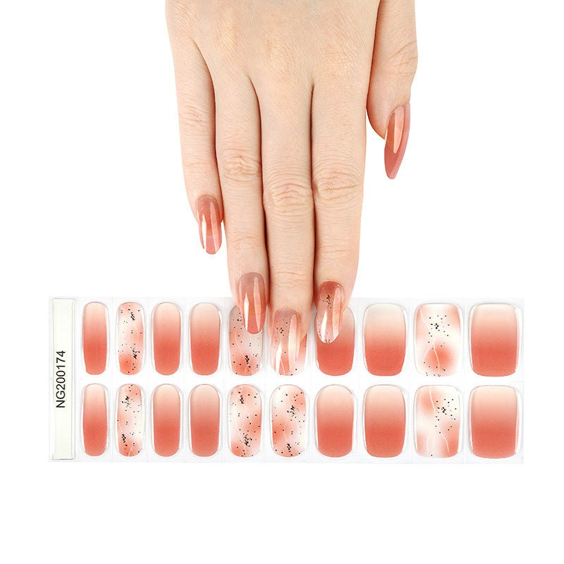 Gel Nail Stickers 20 Finger Phototherapy Light UV Polish Nail Sticker Half Baked Nail Stickers