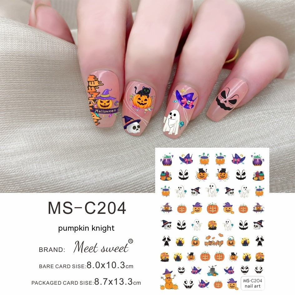 Halloween Skull Pumpkin Nail Sticker