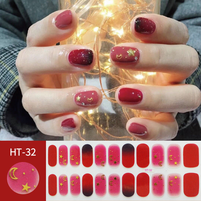 Hot Gold Star Moon Laser Nail Sticker