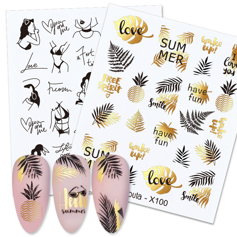 French Rose Gold Striping Tape Nail Design Stripe Lines Geom