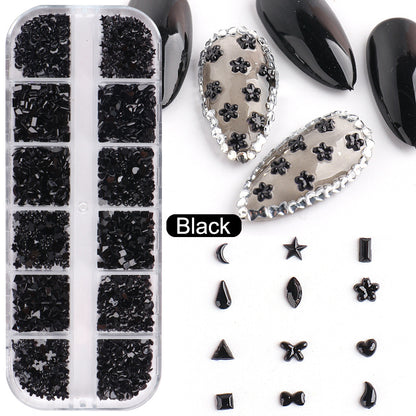 12 Grid Love Star Resin Shaped Glass Drill Nail Stickers