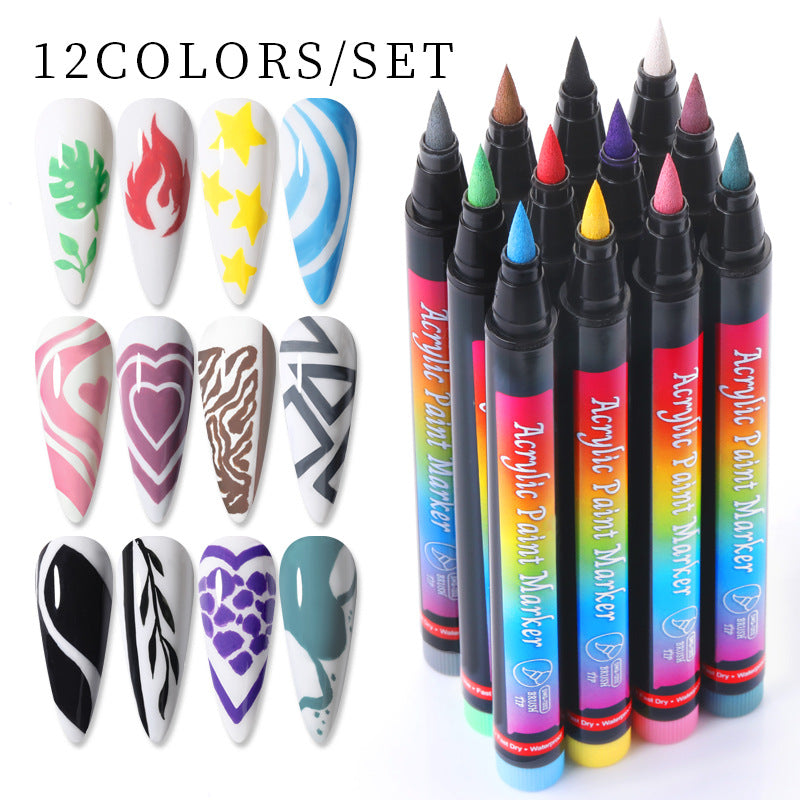 Twelve Color Nail Paint Doodle Pen Color Box