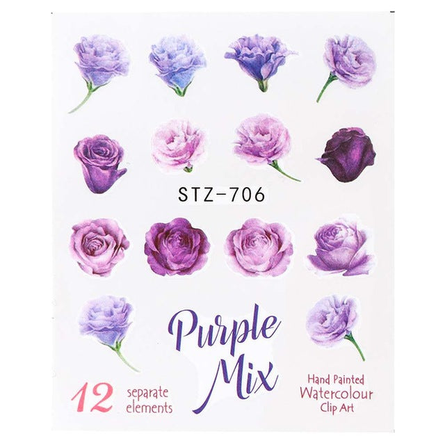 Flower Series  Water Stickers