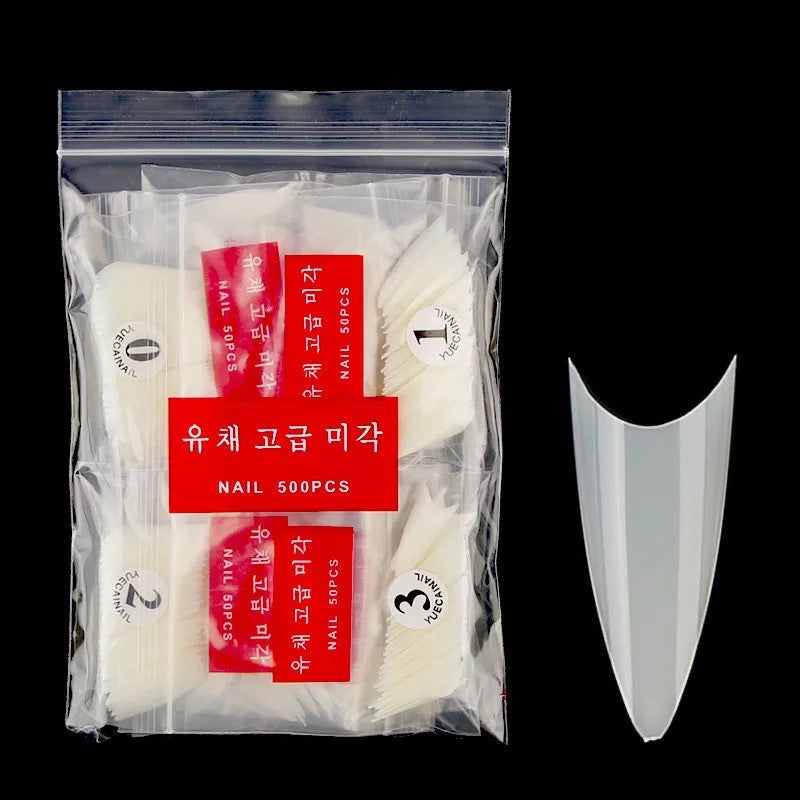 Nail Tip Nail Piece Fake Nail Product 500 Pieces Bag Transparent White