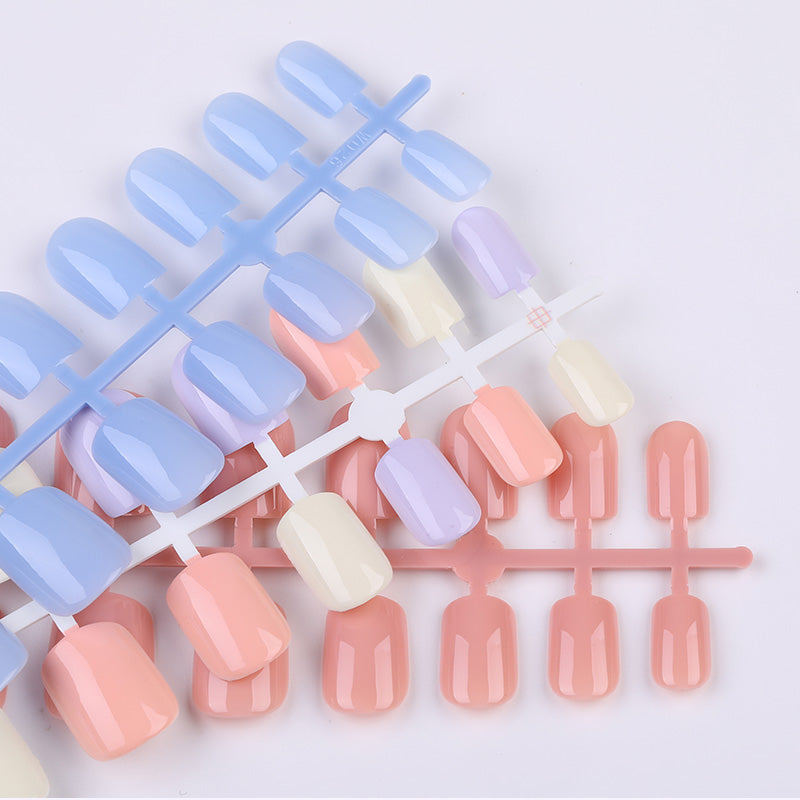 24pcs Solid Color Wear Fake Nail