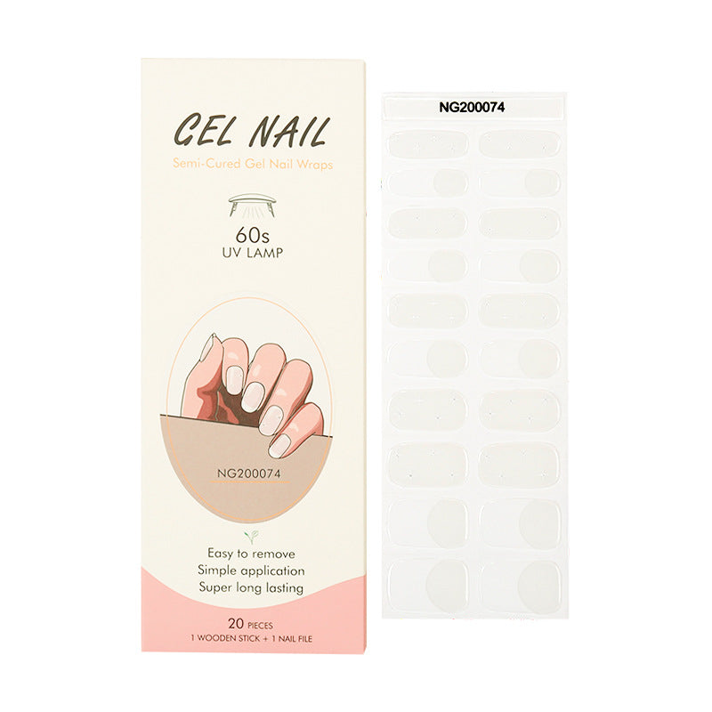 Gel 20 Finger Phototherapy Light UV Polish Half Baked Nail Stickers