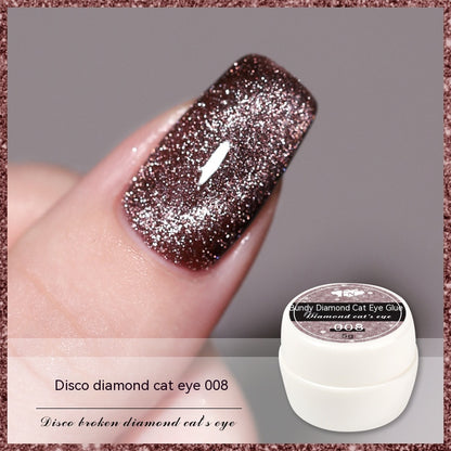 Reflective Diamond In The Debris Glue Cat Eye Gel Polish Nail Art