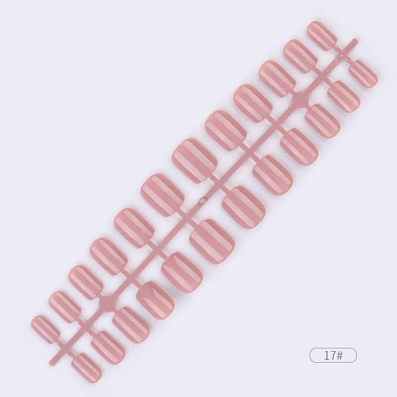 24pcs Solid Color Wear Fake Nail