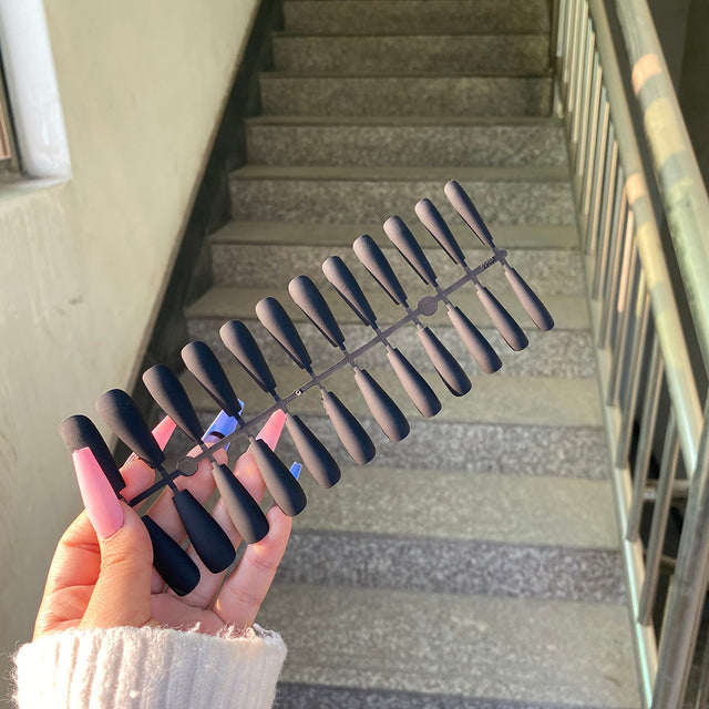 24pcs Mix Colors Matte Super Ong Coffin False Nail Ballet