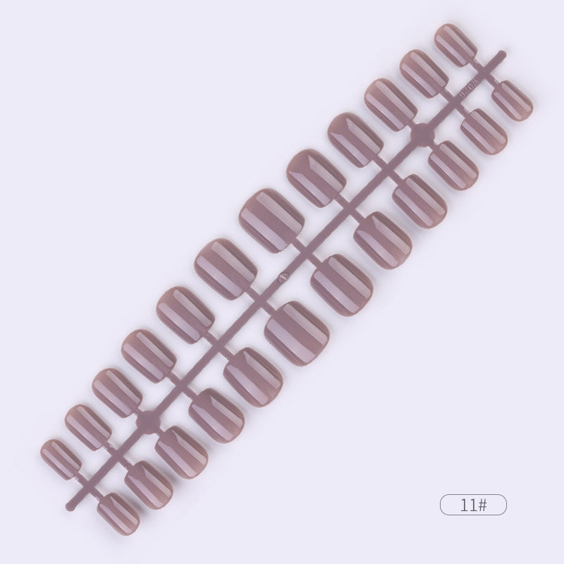 24pcs Solid Color Wear Fake Nail