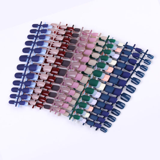 24pcs Solid Color Wear Fake Nail