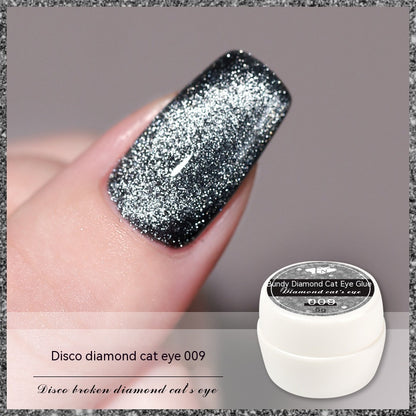 Reflective Diamond In The Debris Glue Cat Eye Gel Polish Nail Art