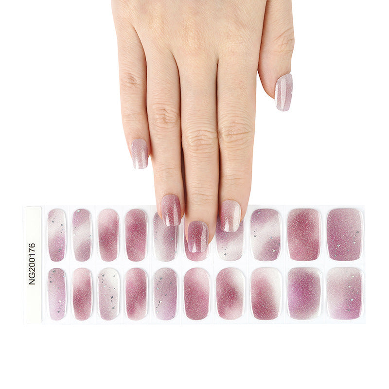 Gel Nail Stickers 20 Finger Phototherapy Light UV Polish Nail Sticker Half Baked Nail Stickers