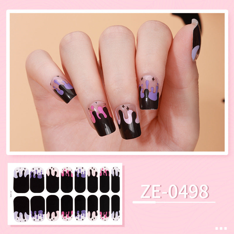 Apply Oil Film Fluorescent Nail Enhancement Sticker Glow At Night