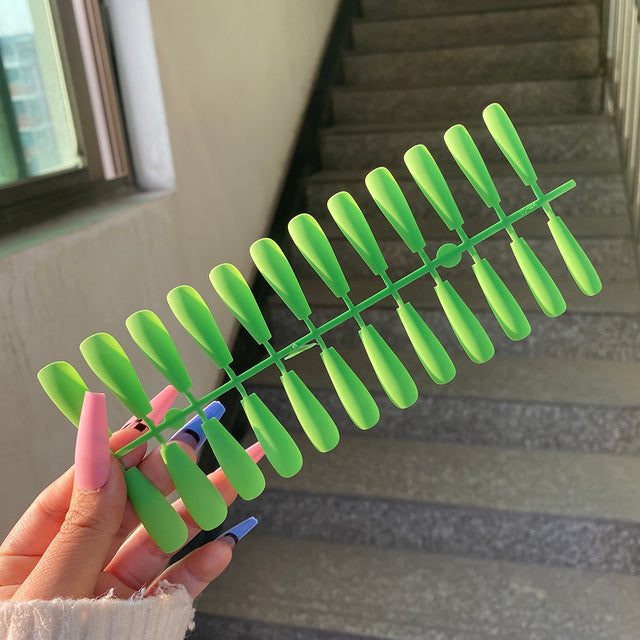 24pcs Mix Colors Matte Super Ong Coffin False Nail Ballet