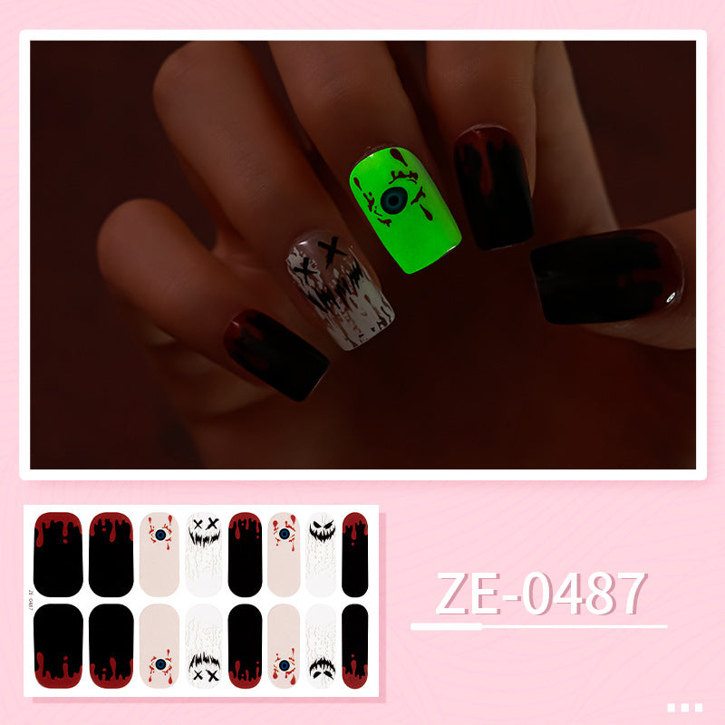 Apply Oil Film Fluorescent Nail Enhancement Sticker Glow At Night