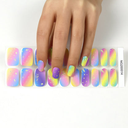 Korean Semi Cured Nail Stickers That Can Be Attached To Nail Polish Glue