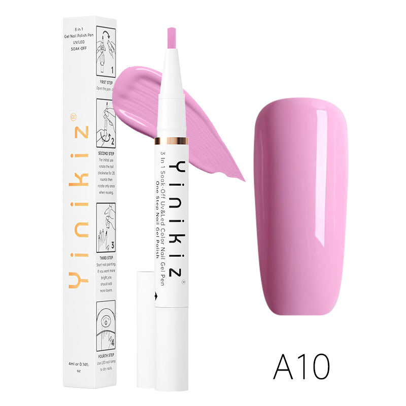 One-Step Glue Lazy Pen White Three-in-one UV Polish Convenient And Fast Beginner Manicure